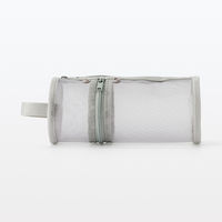 無印良品 ナイロンメッシュ縦でも横でも使えるペンケース 約直径７５×高さ１７７ｍｍ グレー 良品計画