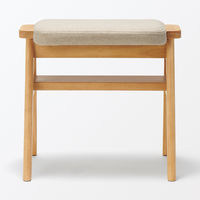 無印良品 再生ポリエステル混 木製スタッキングスツール ベージュ 幅４９．３×奥行３７×高さ４４ｃｍ 良品計画