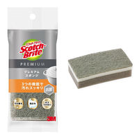 スリーエム（3M）スコッチブライト プレミアムスポンジ 抗菌 キッチン 油汚れ グレー KES-01KGY（1個入×5）