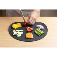 アイメディア 丸いまな板 持ち手付き 食洗機対応 耐熱エラストマーカッティングボード かまぼこ型 日本製 470294 1個（直送品）