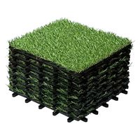 プロテック 人工芝 ジョイントタイル 30×30cm 芝生 10枚セット 449473 1個（直送品）