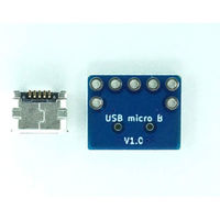 microUSBタイプB ピッチ変換基板 コンパクト(2組セット) ABB-USB-MB-CV 1個（直送品）