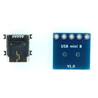 miniUSBタイプB ピッチ変換基板 コンパクト(2組セット) ABB-USB-MNB-CV 1個（直送品）