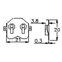 COMFORTABLE ELECTRONIC ボタン電池基板取付用ホルダー(金属フレーム) CR2032用 BC-2001 1個（直送品）