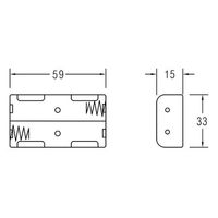 COMFORTABLE ELECTRONIC 電池ケース 単3×2本 ピン 間仕切りあり BH-321-2P24 1個（直送品）