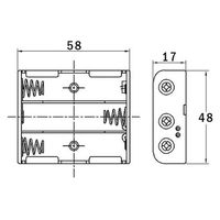 COMFORTABLE ELECTRONIC 電池ケース 単3×3本 ラグ端子 BH-331-3D 1個（直送品）