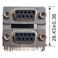 GB D-SUBコネクタ9Pメス(基板取付用Lタイプ、2階建て) GB-DS9F-2FB 1個（直送品）