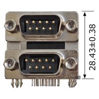 GB D-SUBコネクタ9Pオス(基板取付用Lタイプ、2階建て) GB-DS9M-2FB 1個（直送品）