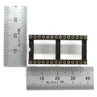 GB 丸ピンICソケット 600MIL 28ピン 2.54mmピッチ 桟あり GB-ICS-6ML28RCP 1個（直送品）