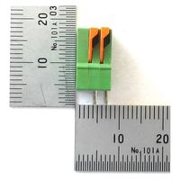 GB ターミナルブロック(2極、2.54mm、ワンタッチ式、緑、縦向き) GB-TBW-25LG-2P 1個（直送品）