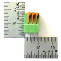 GB ターミナルブロック 3極 2.54mm ワンタッチ式 緑 縦向き GB-TBW-25LG-3P 1個（直送品）