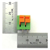 GB ターミナルブロック 2極 5.08mm ワンタッチ式 緑 縦向き GB-TBW-50LG-2P 1個（直送品）