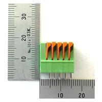 GB ターミナルブロック(5極、2.54mm、ワンタッチ式、緑、縦向き) GB-TBW-25LG-5P 1個（直送品）