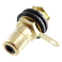 GB RCAジャック 黒 10φ穴 パネル用・金メッキ・絶縁型 HD-371-BK 1個（直送品）