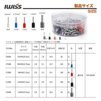 IWISS フェルール端子(絶縁スリーブ付き棒端子、400本セット) E-400 1セット(400本入)（直送品）
