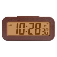 アデッソ 革風 電波アラームクロック FLC-100DBR 1台（直送品）