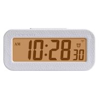 アデッソ 革風 電波アラームクロック FLC-100W 1台（直送品）