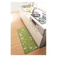 オカトー キッチンマット 45×120cm リーフ柄 ネコ柄 リーフ 403438 1個（直送品）