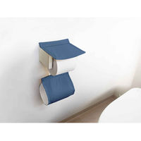 オカトー ペーパーホルダーカバー ホルダーカバー ナチュラル ブルー 413688 1個（直送品）