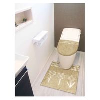 オカトー トイレマット 60×60cm luonto フラワー ベージュ 420485 1個（直送品）