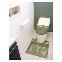 オカトー トイレマット 60×60cm luonto フラワー グリーン 420487 1個（直送品）