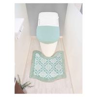 オカトー トイレマット 60×60cm メリージェラート タイル ミント 422692 1個（直送品）