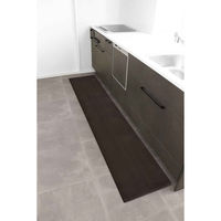 オカトー キッチンマット 衝撃吸収PVCキッチンマット 45×240cm 無地 ブラウン 441873 1個（直送品）