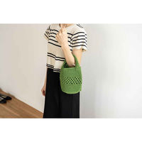 オカ バッグ 手持ち マルシェシリーズ ワンハンドルバッグ 手編み 洗濯OK グリーン 457859 1個（直送品）