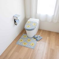 オカ トイレマット フローリア 55×60cm ブルー 458761 1個（直送品）