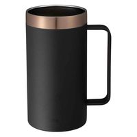 シービージャパン ビールジョッキ 500ml 喉越しを楽しむジョッキ 保冷 真空二重構造 ステンレス ブラック 459424 1個（直送品）