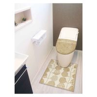 オカトー トイレマット 60×60cm luonto リーフ ベージュ 420486 1個（直送品）