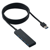 USBハブ A×4ポート USB3.2(Gen1) 1.5m バスパワー 薄型 ブラック U3H-H044BK/E エレコム 1個（直送品）