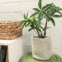 コットンカラー編み ポットS ブルー studio CLIP