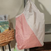 リップ切り替えエコバッグ ベージュ×ピンク studio CLIP