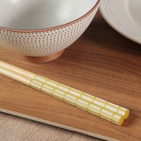 格子柄カラー箸 イエロー studio CLIP