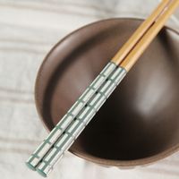 格子柄カラー箸 グリーン studio CLIP