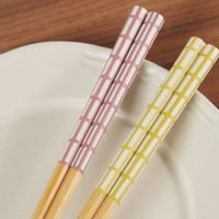 格子柄カラー箸 ピンク studio CLIP