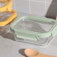 スクエアガラス保存容器 640 ライトグリーン studio CLIP