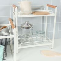 キッチンラック 2段 HOUSEHOLD GOODS ウッド×ホワイト studio CLIP