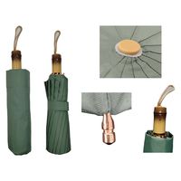 共栄工業 折りたたみ傘 55cm 手開き 耐風 16本骨 グリーン 28162 1セット(1本×6)（直送品）