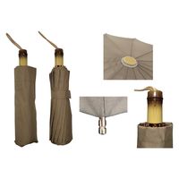 共栄工業 折りたたみ傘 55cm 手開き 耐風 16本骨 ブラウン 28162 1セット(1本×6)（直送品）