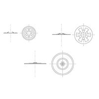 山喜産業　六ツ爪スピードワッシャー　軸用　鉄　４．０Ｘ３８mm　1箱（100枚入)（直送品）