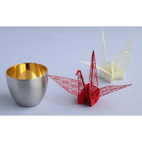 カンダ 18-8ステンレス二重構造 ORIZURU ぐい呑み(内面24金メッキ) 4560433025989 1個（直送品）