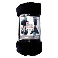 iiもの本舗 極厚裏ボア 4WAYブランケット 80×125cm ブラック 4589596694658 1枚(80cm×125cm)（わけあり品）