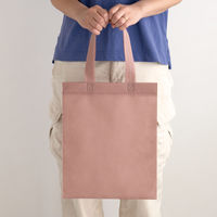 ヘッズ 無地不織布トートバッグーM/グレイッシュピンク MGPーMB  1セット（100枚：20枚入×5袋）