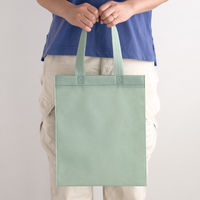 ヘッズ 無地不織布トートバッグーM/グレイッシュブルー MGBーMB  1セット（100枚：20枚入×5袋）