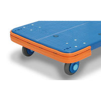 カナツー 静音樹脂台車 ハンドル折り畳み式 150kg オレンジクッションベルト付 PLA150ST-DXクッションベルト 1台（直送品）