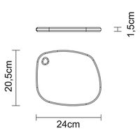 TRAMONTINA サービングボード チーク 24×20cm 13418/051 1枚（直送品）