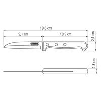 TRAMONTINA フルーツナイフ プラス 3インチ レッド 21121/173 1本（直送品）