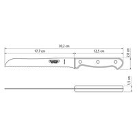 TRAMONTINA ブレッドナイフ 7インチ レッド 21125/177 1本（直送品）